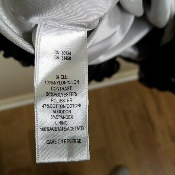 BCBGeneration Dress Womens 0 Black Silver Satin Black Mesh Draped Bubble Flirty - Picture 6 of 7